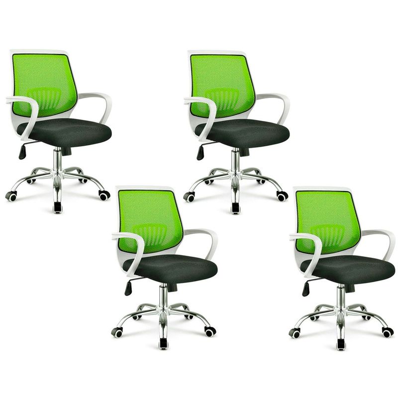 MOBLIHOUSE - Set X4 Silla Secretarial Superior Blanca Verde Moblihouse