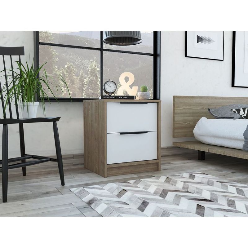 RTA MUEBLES - Mesa de noche kaia rta muebles mmb 5347 miel+blanco