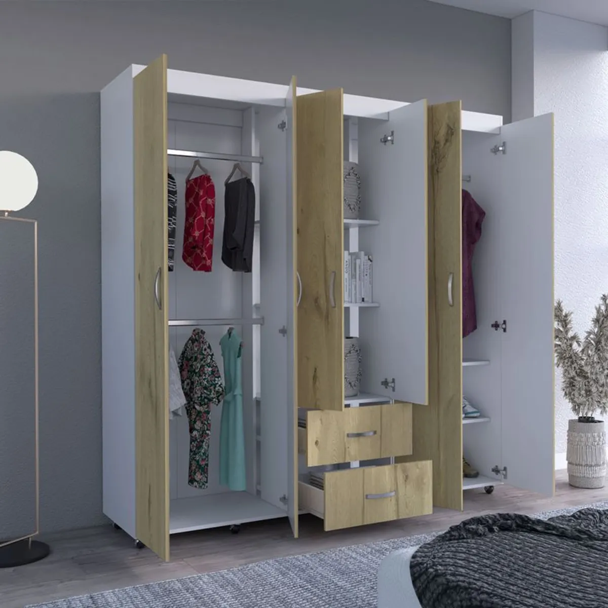 RTA MUEBLES - Closet bariloche 2x2 blanco marquez rta muebles cbd 8730