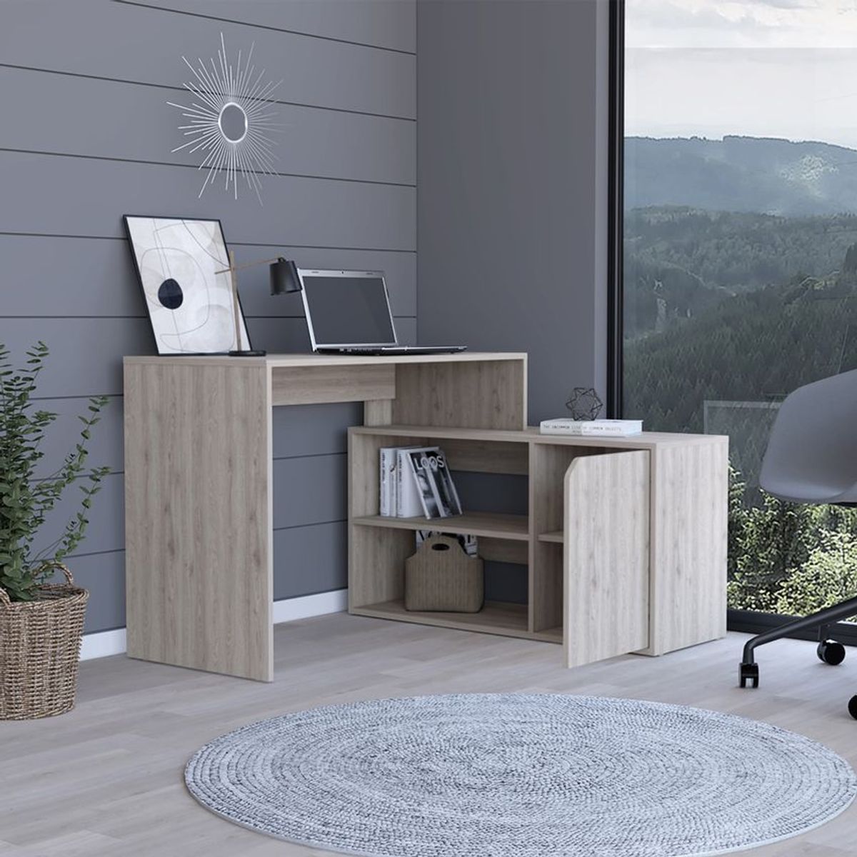 RTA MUEBLES - Escritorio esquinero en forma de l renne miel elz 9437