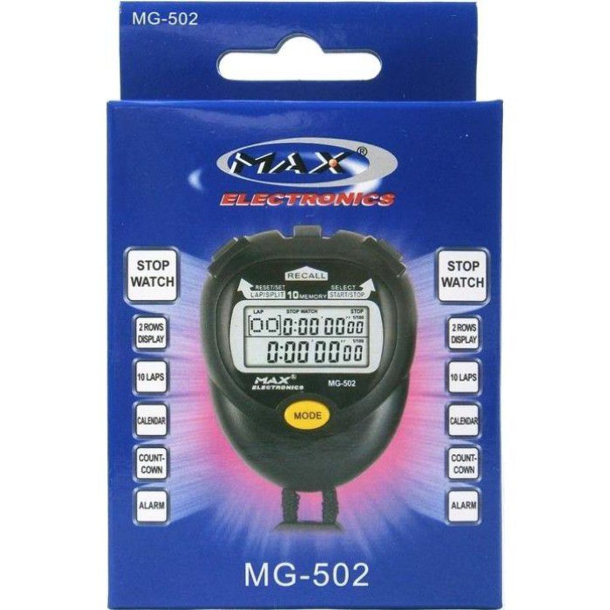 MAX - CRONOMETRO DIGITAL MAX MG502 10 MEMORIAS