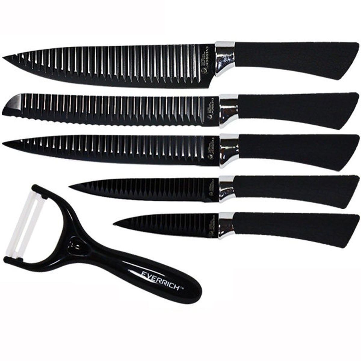 ZHOPI CO - Juego Set Cuchillos 6 Piezas Con Pelador