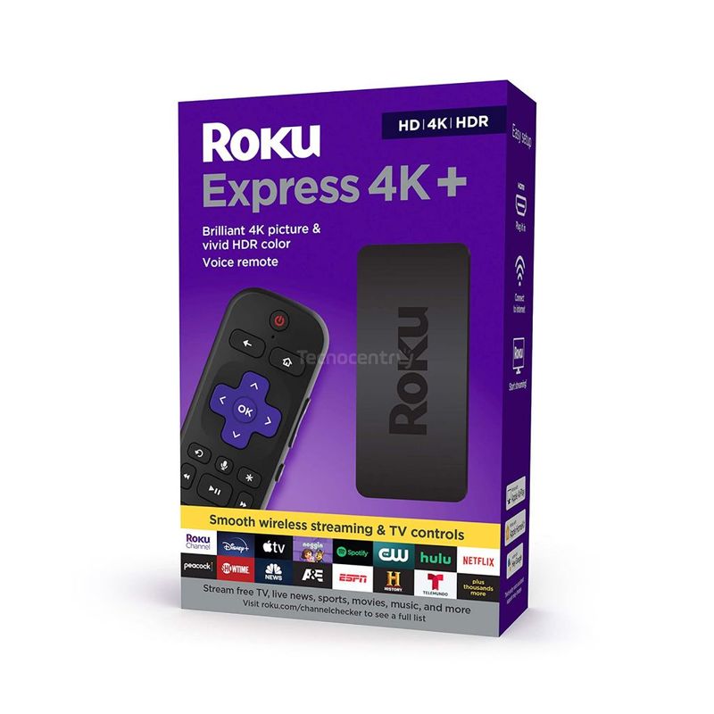 ROKU - Roku Express 4k + Hd 3941 De Voz Negro