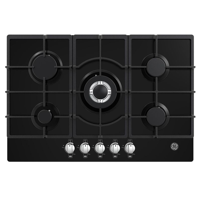 GENERAL ELECTRIC - Cubierta de Empotre a Gas 77 cm Vidrio Negro GE Appliances CGG7715V2