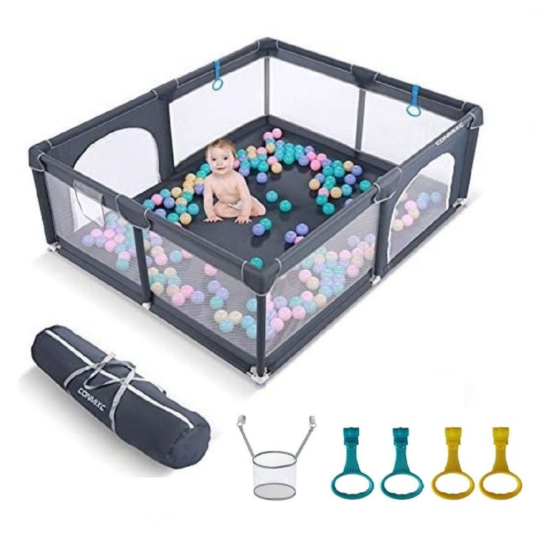 GENERICO - Corral Extra Grande Juegos 162cm X 202cm + Pelotas Niños