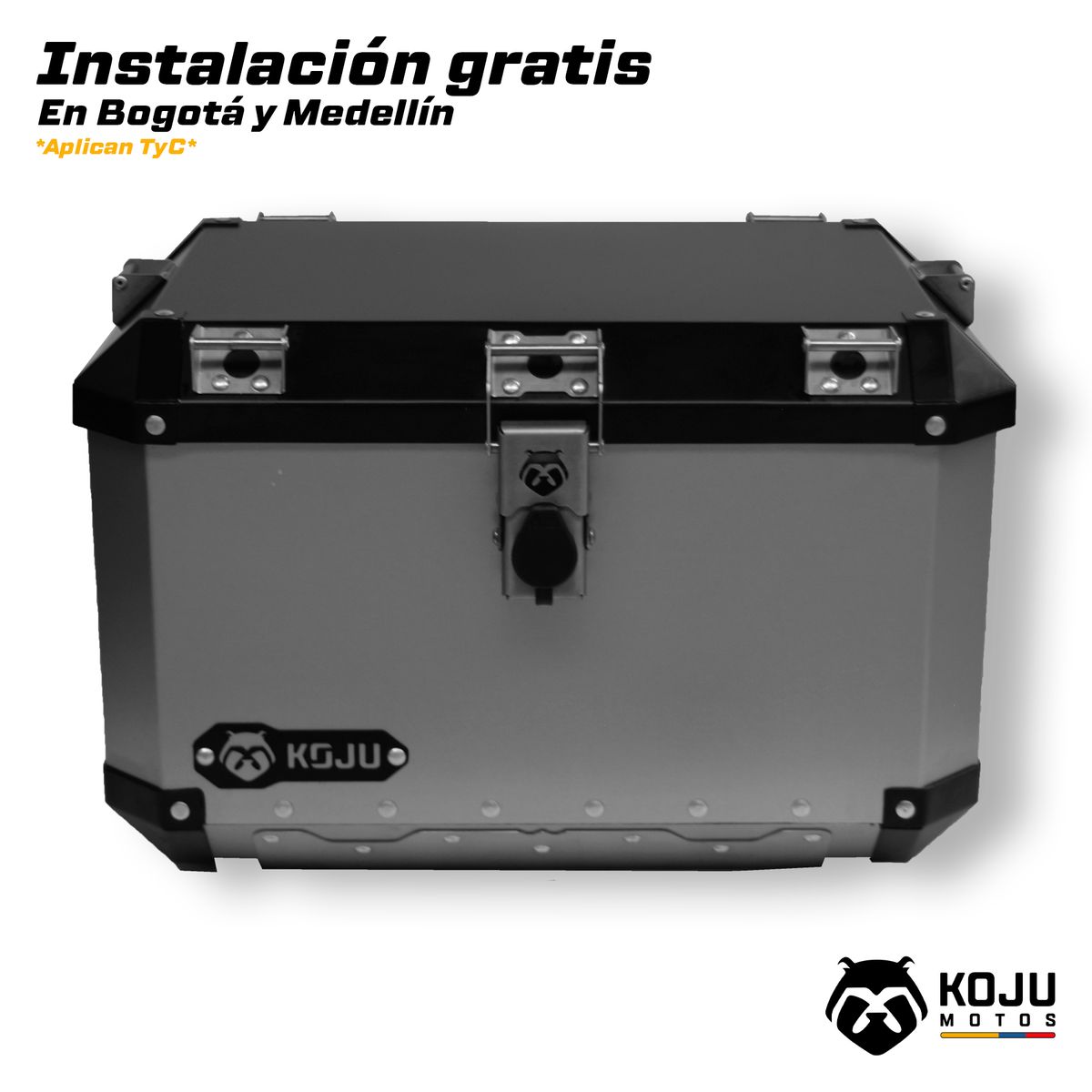 KOJU - Maletero en aluminio para moto-47L tono ALUMINIO marca KOJU