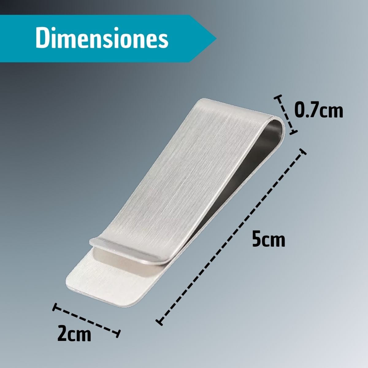 GENERICO - Clip Gancho Sujeta Billetes Acero Inoxidable