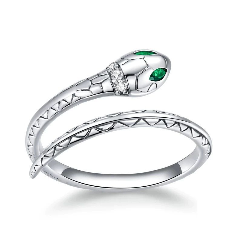 ALHAJAS - Anillo Alhajas Ajustable Para Mujer Serpiente En Plata 925