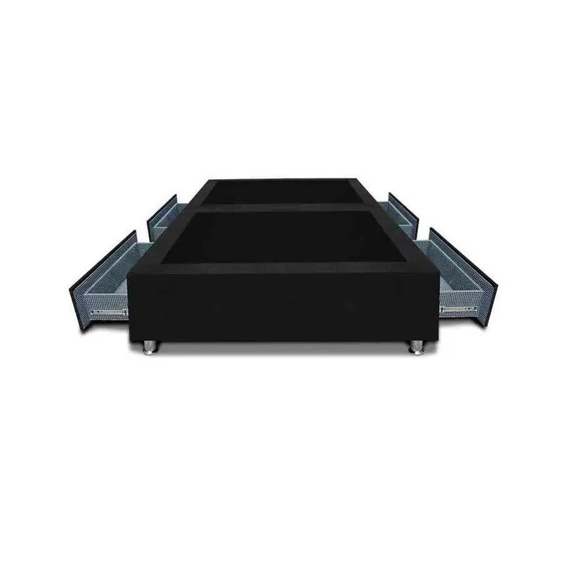 MAGIC CLASS - BASE CAMA DIVIDIDA CON 4 CAJONES LATERALES 160x190 ECOCUERO NEGRO.
