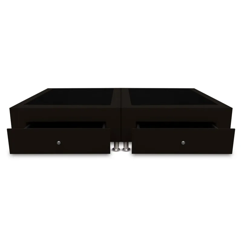MAGIC CLASS - BASE CAMA DIVIDIDA CON 4 CAJONES LATERALES 160x190 MICROFIBRA CAFÉ.