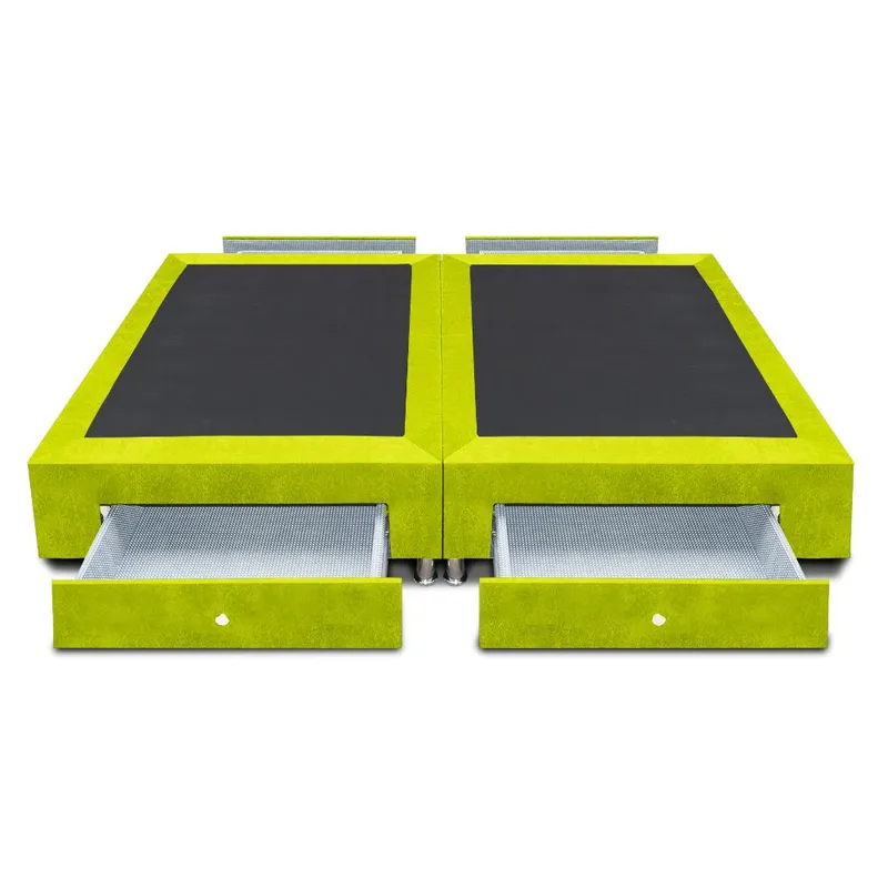 MAGIC CLASS - BASE CAMA DIVIDIDA CON 4 CAJONES LATERALES 160x190 ECOCUERO VERDE.