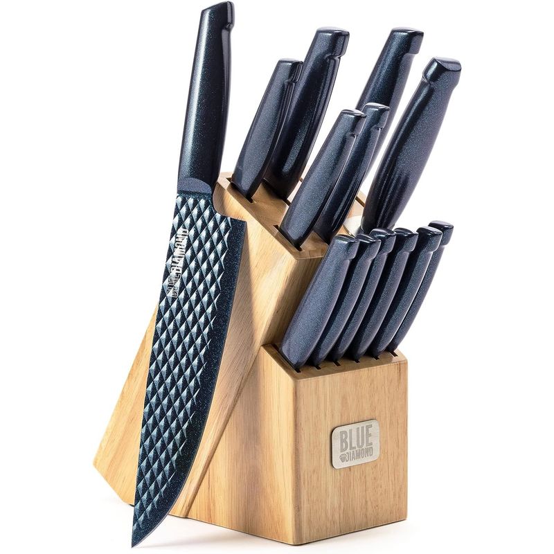 DIAMOND - Set Cuchillos Acero Inoxidable Azul Diamond 14 Piezas
