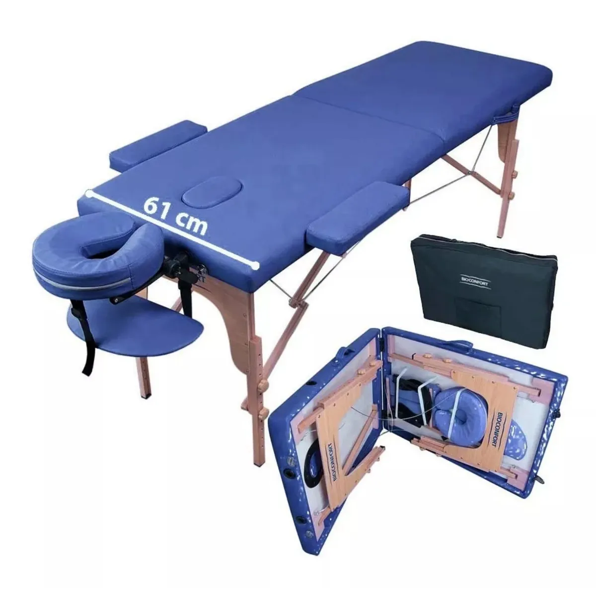 NANOFORT - Camilla Masajes Nanofort Profesional Tattoo Cama Spa Plegable Azul
