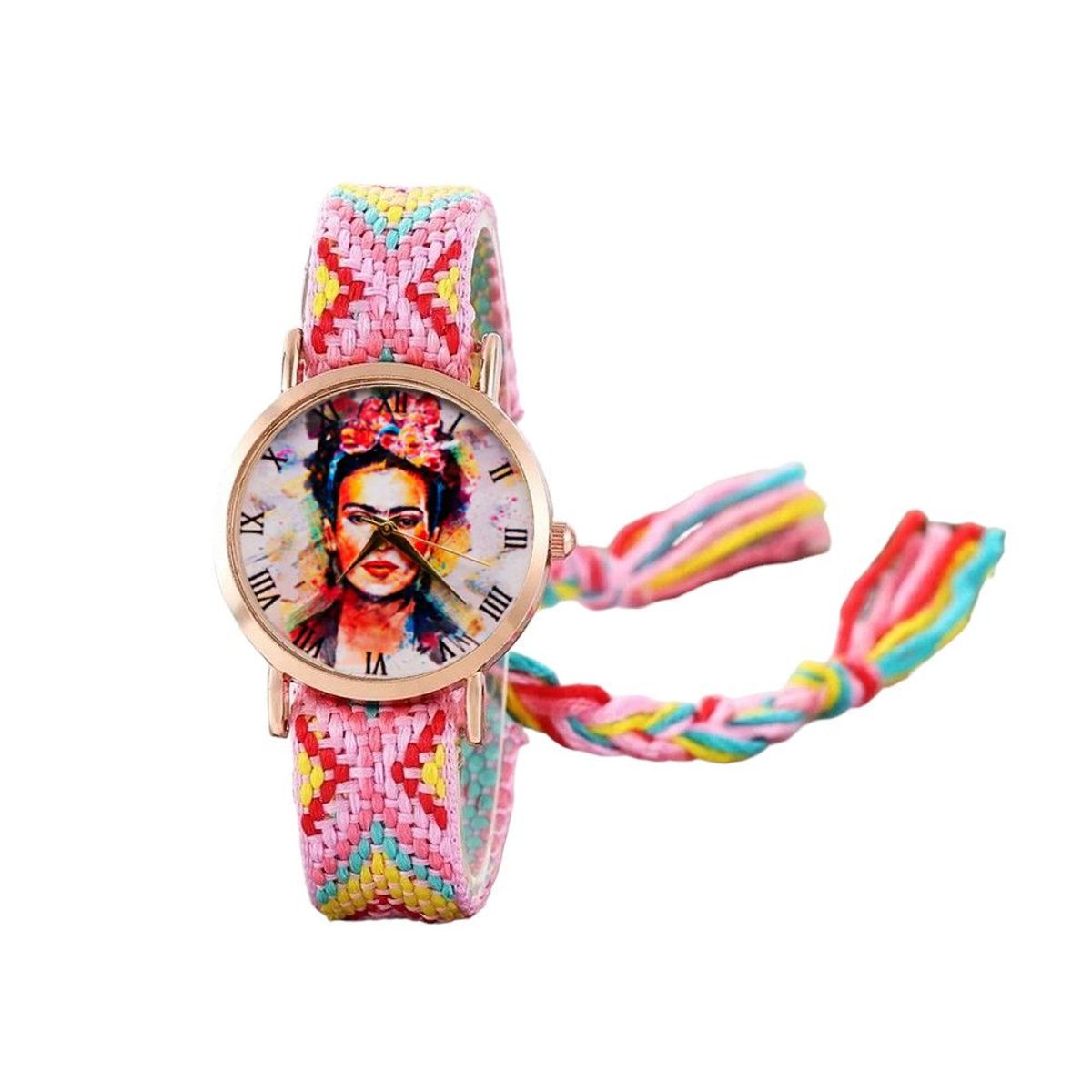 DAYOSHOP - Reloj Frida Color Tejido Hilo Artesanal Mujer Dama  Estuche