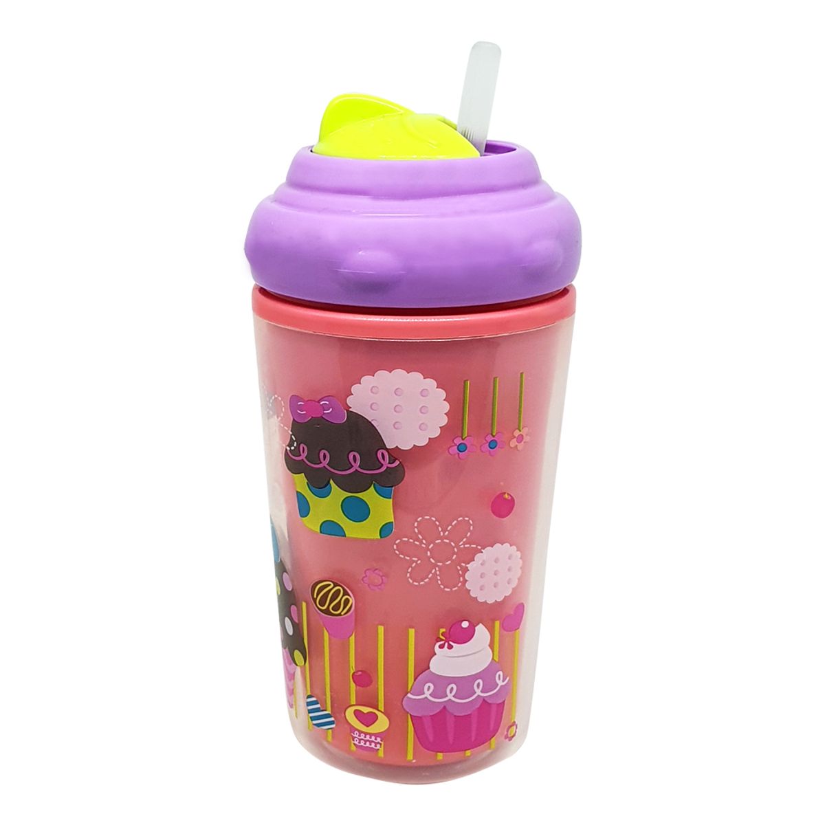 MULTILASER - VASO TERMICO CON PITILLO DE SILICONA  COOL ROSA