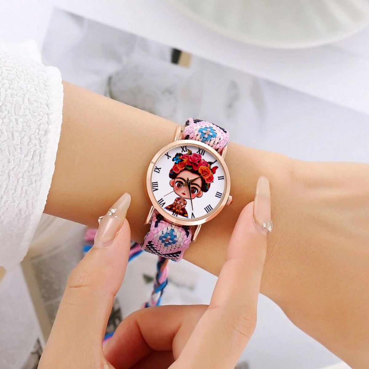 DAYOSHOP - Reloj Frida Tejido Hilos Artesanal Mujer Dama  Estuche