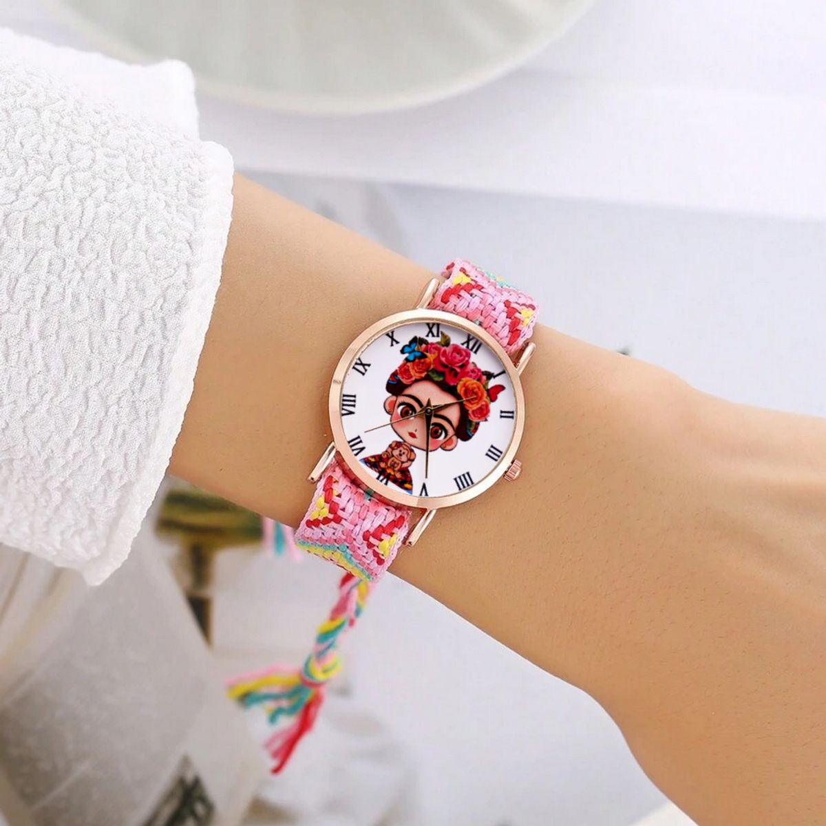 DAYOSHOP - Reloj Frida Tejido Hilos Artesanal Mujer Dama  Estuche
