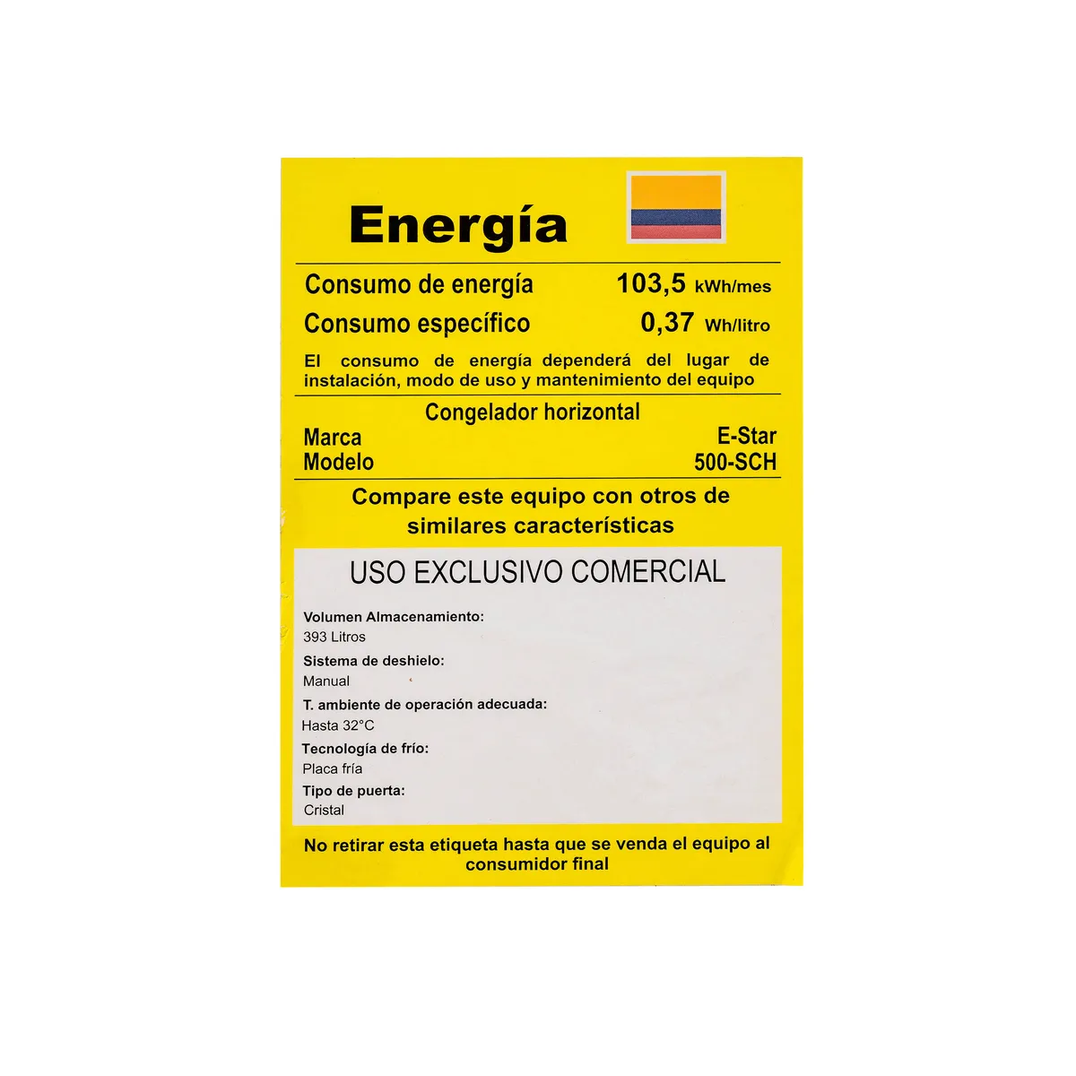 E STAR - Congelador Horizontal 500 Litros Totales 110V Dual E-STAR