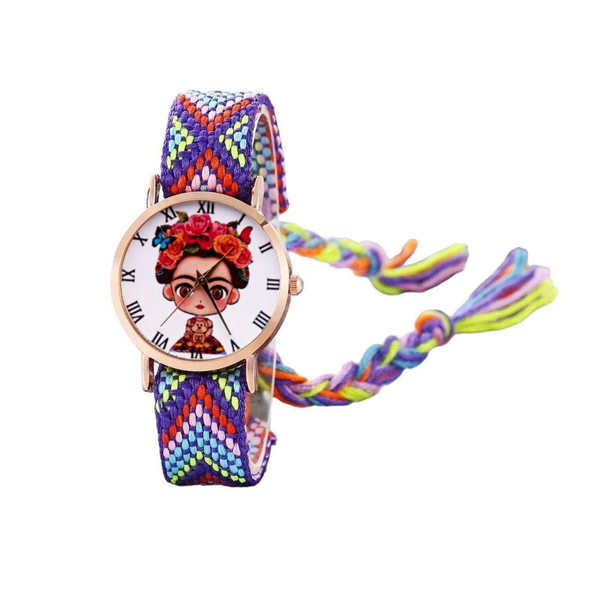 DAYOSHOP - Reloj Frida Tejido Hilos Artesanal Mujer Dama  Estuche