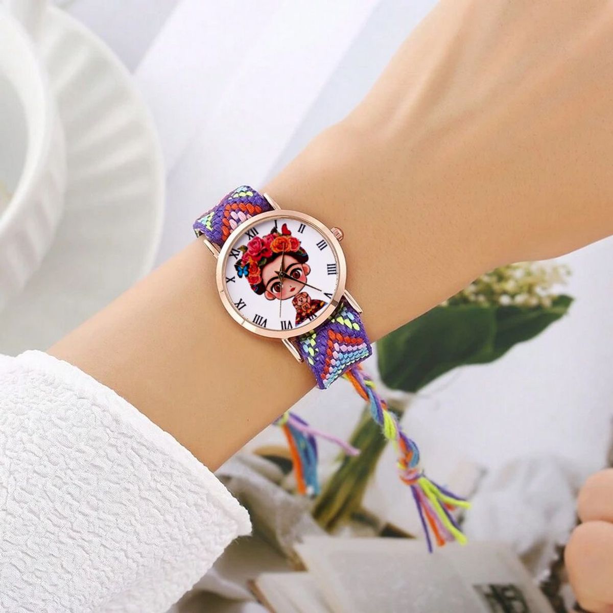 DAYOSHOP - Reloj Frida Tejido Hilos Artesanal Mujer Dama  Estuche
