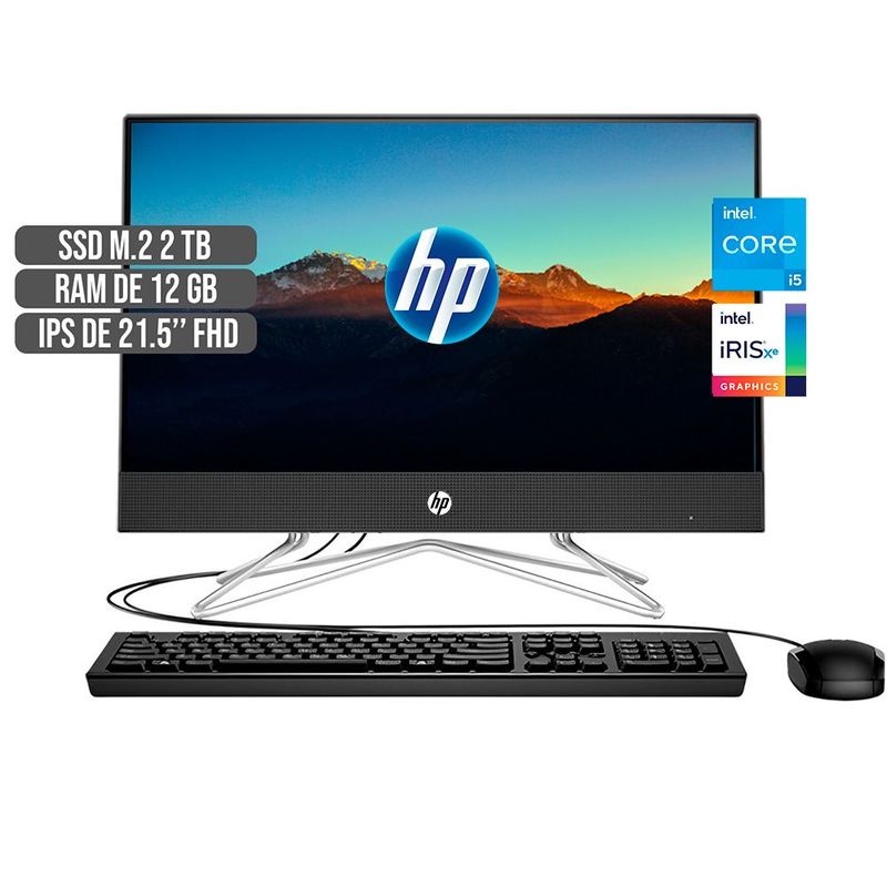 HP - TODO EN UNO HP INTEL CORE I5-1135G7 DISCO SSD 2TB RAM 12GB LED 21,5 FULL HD