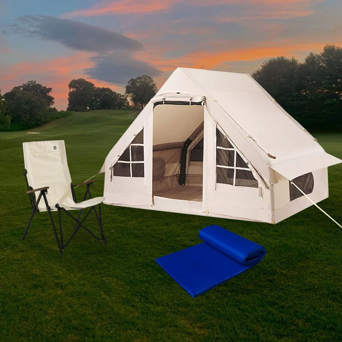DORMILANDIA - Colchoneta camping plegable azul