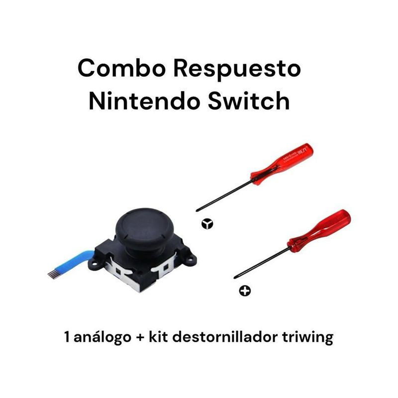 GENERICO - 1 Joystick Análogo Negro Joycon + Kit Destornillador Para Switch