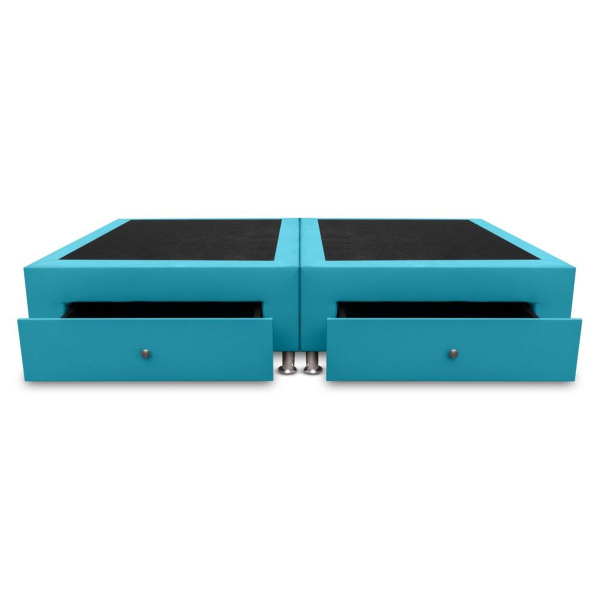 MAGIC CLASS - BASE CAMA DIVIDIDA CON 4 CAJONES LATERALES 200x200 MICROFIBRA AZUL