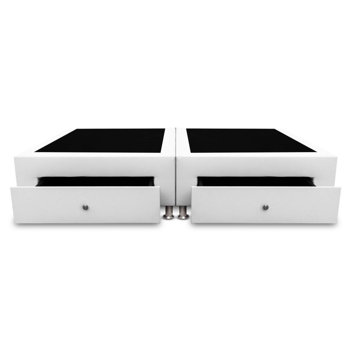 MAGIC CLASS - BASE CAMA DIVIDIDA CON 4 CAJONES LATERALES 200x200 MICROFIBRA BLANCO