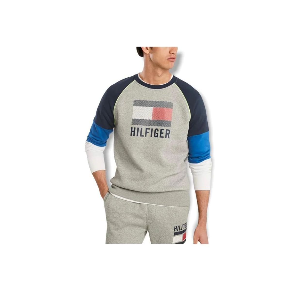 TOMMY HILFIGER - Buzo Hombre Tommy Hilfiger Logo Cuello Redondo Gris
