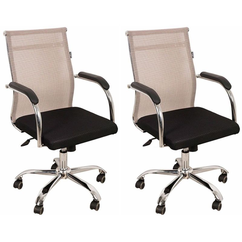 MOBLIHOUSE - Set X2 Silla Secretarial Premium Beige