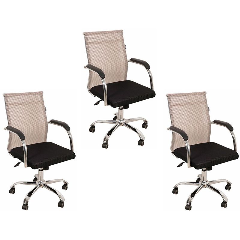 MOBLIHOUSE - Set X3 Silla Secretarial Premium Beige