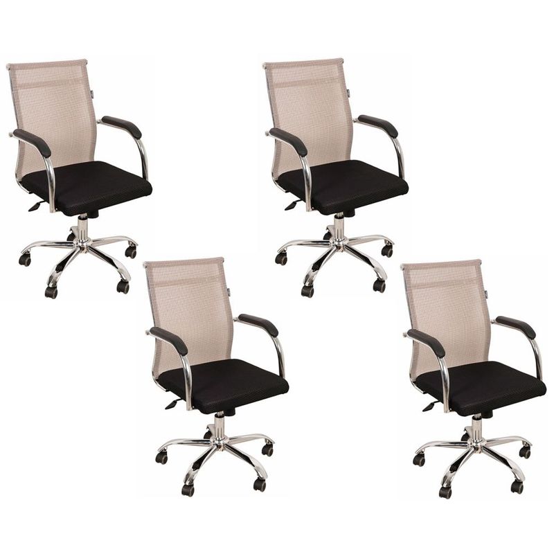 MOBLIHOUSE - Set X4 Silla Secretarial Premium Beige