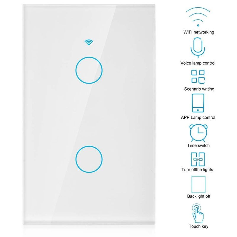 ONE PIXEL - Apagador Inteligente Wifi 2 Botónes Interruptor Touch Automatico