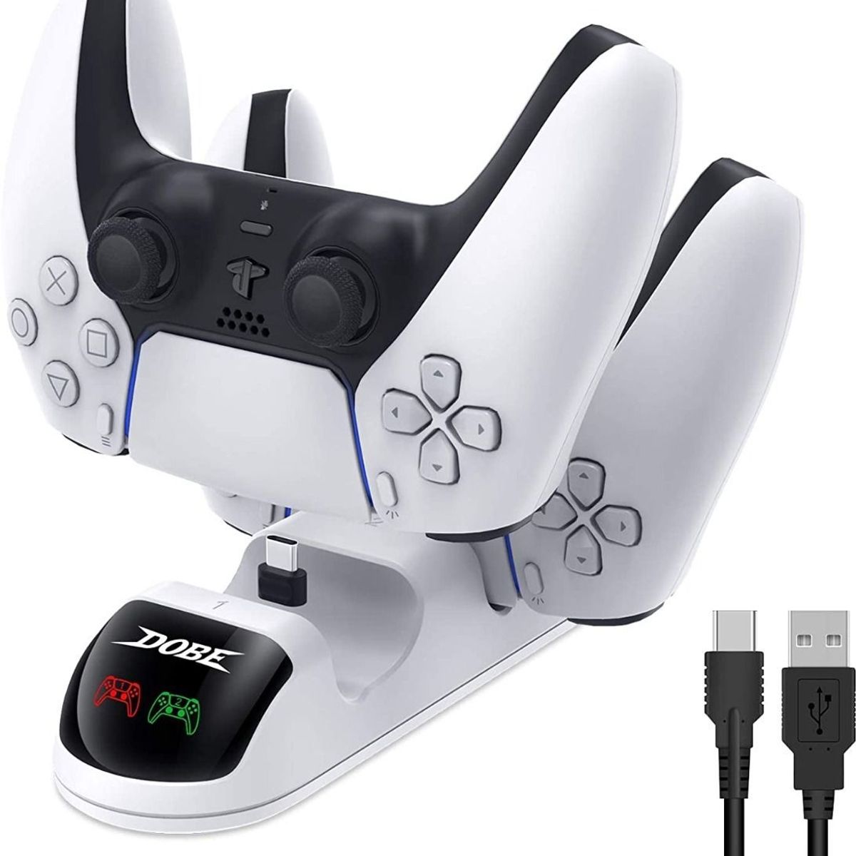 GENERICO - Carga Dual PS5 Dualsense LED Rápida 