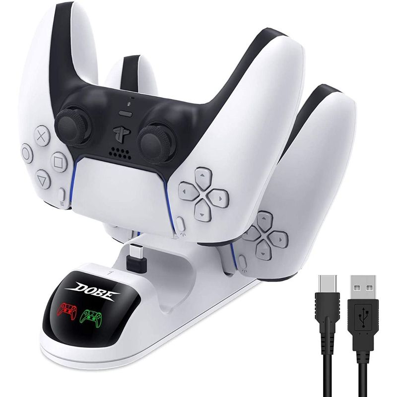 GENERICO - Carga Dual PS5 Dualsense LED Rápida 