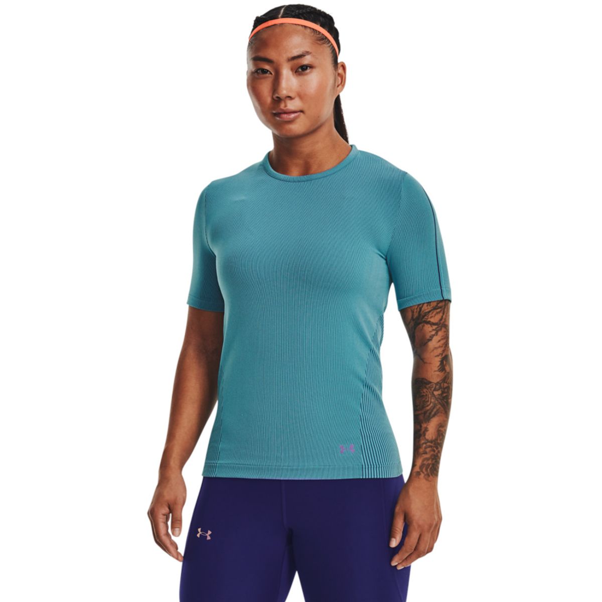 UNDER ARMOUR - Camiseta Mujer Under Armour RUSH SEAMLESS SS Azul UNDER ARMOUR