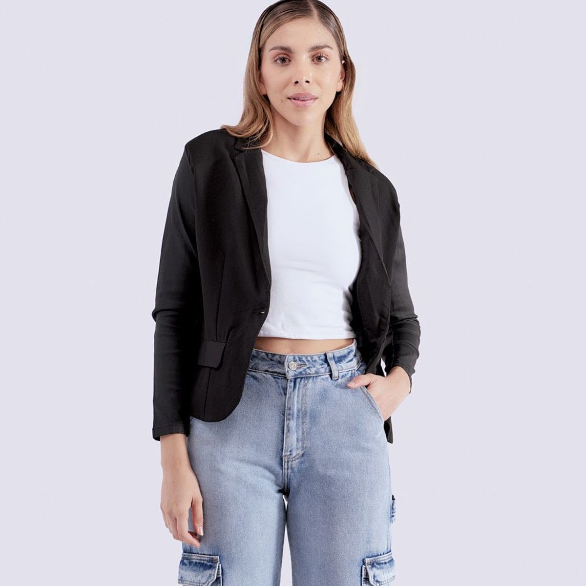 UNSER - Blazer Unicolor Para Mujer Unser