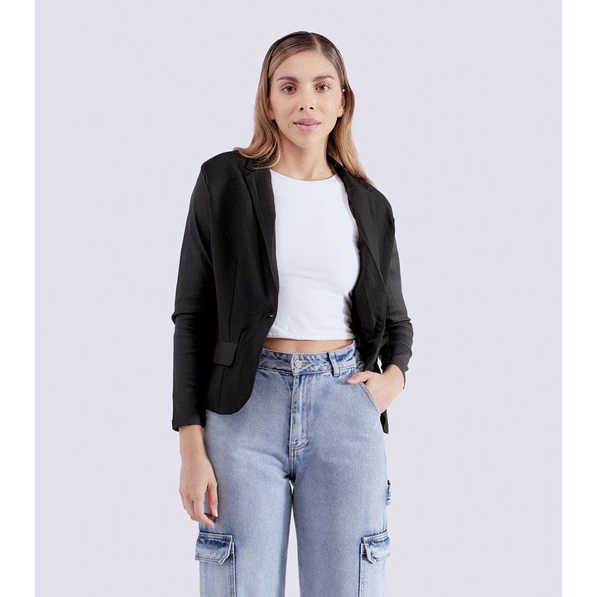 UNSER - Blazer Unicolor Para Mujer Unser