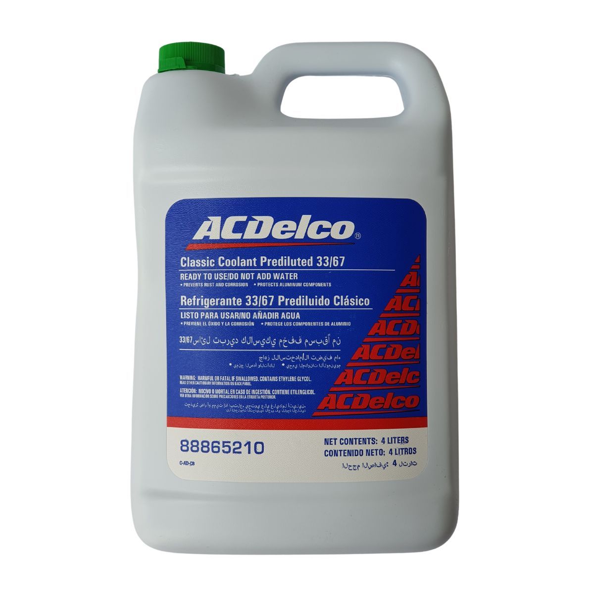 ACDELCO - Refrigerante Acdelco Verde Prediluido 33/67 Cant 4 Litros