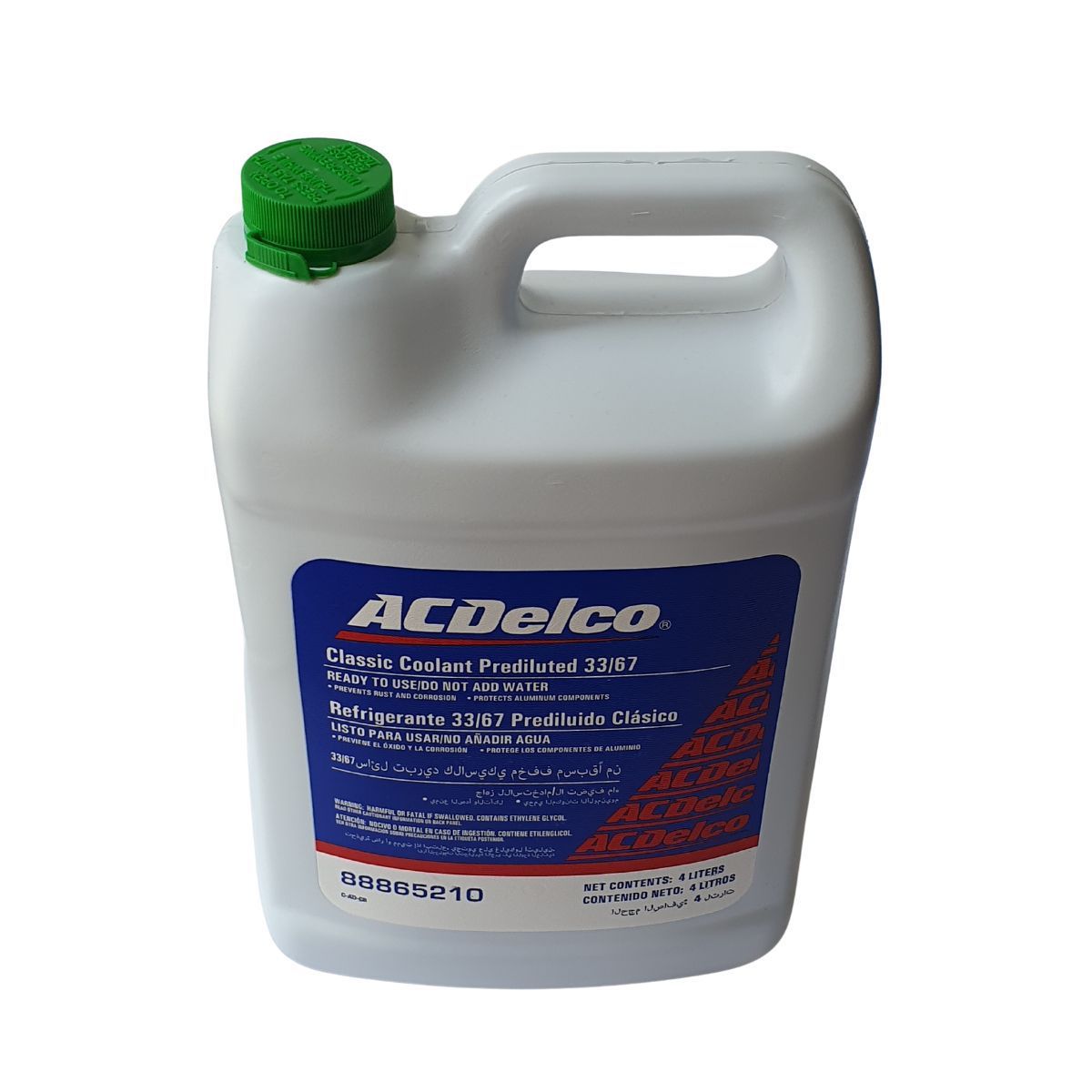 ACDELCO - Refrigerante Acdelco Verde Prediluido 33/67 Cant 4 Litros