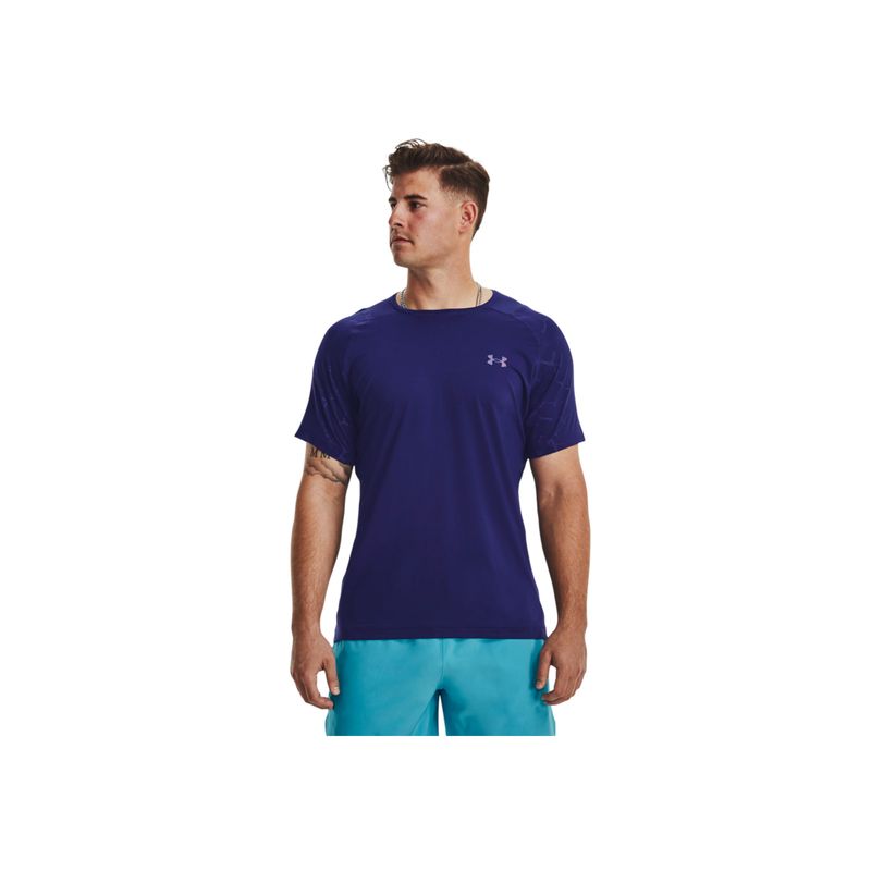 UNDER ARMOUR - Camiseta Hombre Under Armour RUSH EMBOSS SS Azul UNDER ARMOUR