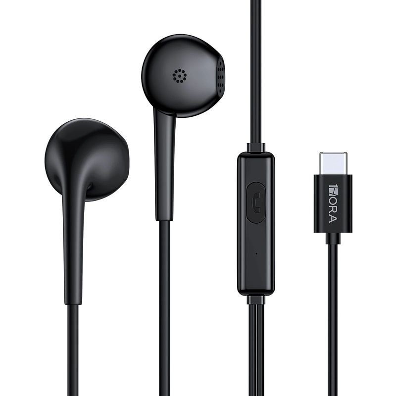 1HORA - Audífonos Manos Libres Con Micrófono In-ear Tipo C Negros Aut124