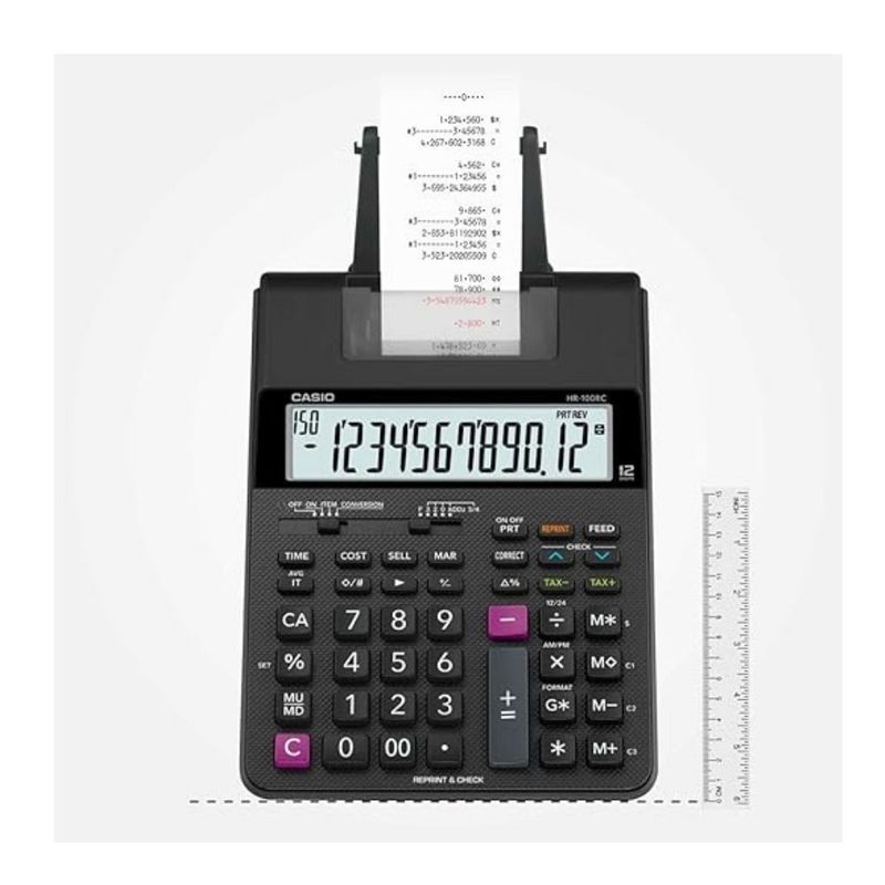 CASIO - Calculadora Impresora Casio De Rollo Hr 100rc De Escritorio