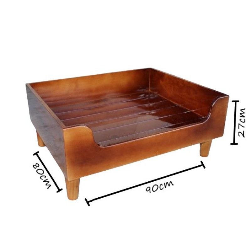 MAOS - BASE CAMA PARA MASCOTAS EN PINO CARAMELO