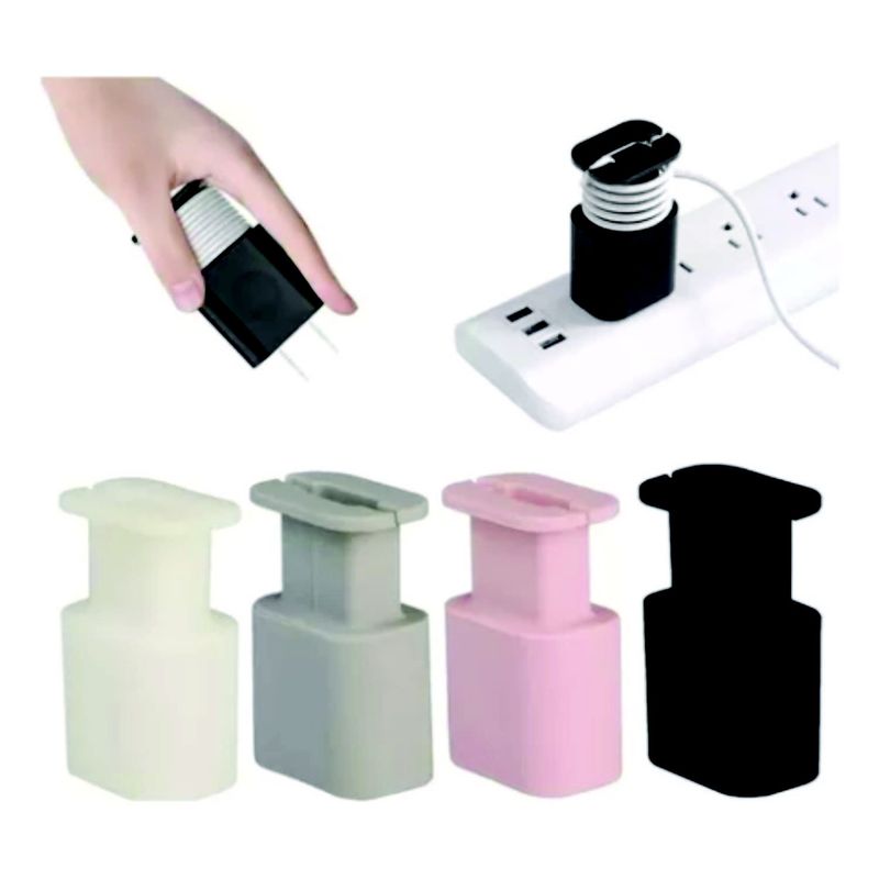 GENERICO - FORRO PROTECTOR SILICONA PARA CARGADOR IPHONE ROSA