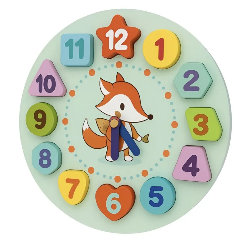 GENERICO - Reloj Didactico de Madera Montessori Aprendizaje Niños