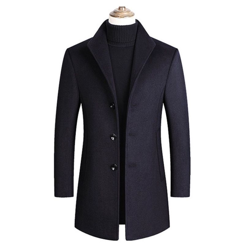 UBMD - Chaqueta Abrigo Largo Hombre Casual SA837 Azul