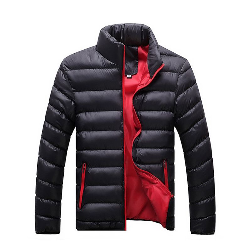 UBMD - Chaqueta Casual Hombre Acolchada EDA104 Negro Rojo