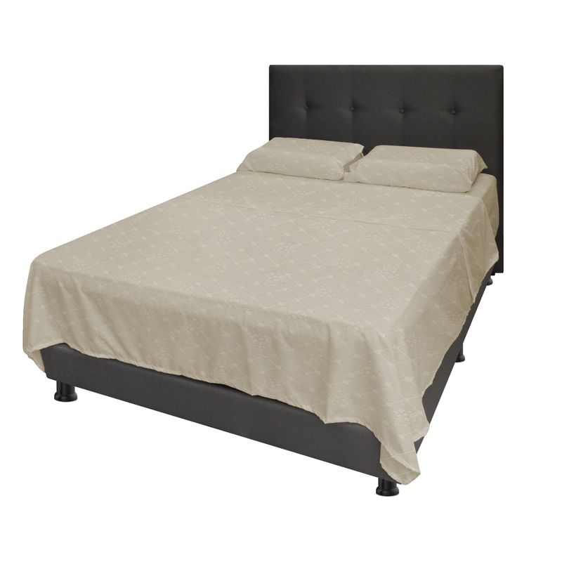 DORMILANDIA - Juego de sábanas tela 100% poliéster  para cama doble 140 beige